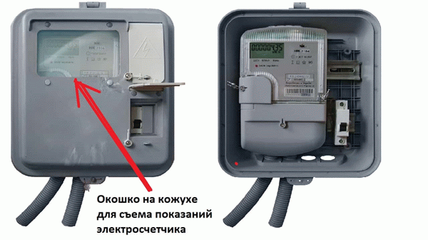 Пример окна для снятия показаний на корпусе счетчика электроэнергии