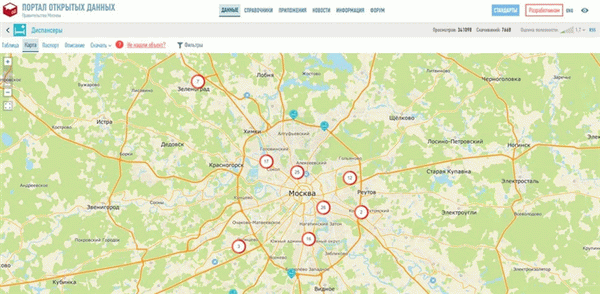 Карта Москвы, где можно получить свидетельство об окончании водительских экзаменов.
